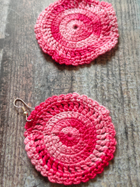 Shades of Pink Hand Knitted Crochet Earrings