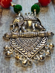 Elephant Motif Beaded Necklace Set