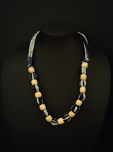Fabric Beads Tie-Up Necklace Set
