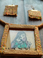 Load image into Gallery viewer, Handcrafted Pure Marble Necklace Set with Jute and Thread
