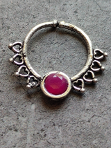 Four Oxidised Silver Septum Nosepins