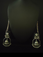 Load image into Gallery viewer, Concentric Circles Dangler Earrings with Ear Chain
