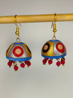 Load image into Gallery viewer, Set of 2 Multicolor Handcrafted Terracotta Clay Earrings
