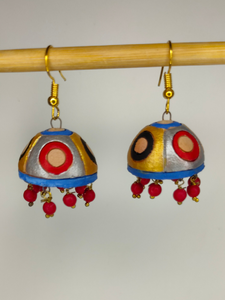 Set of 2 Multicolor Handcrafted Terracotta Clay Earrings