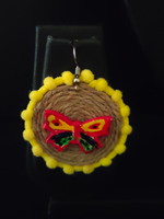 Load image into Gallery viewer, Handcrafted Jute and Fabric Necklace Set with Wooden Birds
