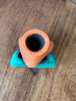 Load image into Gallery viewer, Turquoise and Orange Handcrafted Flask Shaped Terracotta Clay Pot
