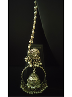 Load image into Gallery viewer, Concentric Circles Dangler Earrings with Ear Chain
