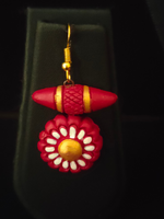 Load image into Gallery viewer, Handcrafted Red, Golden and White Terracotta Necklace Set

