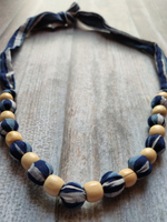 Load image into Gallery viewer, Fabric Beads Tie-Up Necklace Set
