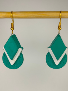 Turquoise Handcrafted Terracotta Drop Earrings
