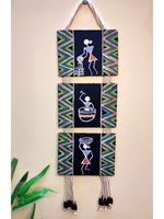 Load image into Gallery viewer, Handmade and Hand-Painted Tribal Motifs Fabric Wall Hanging
