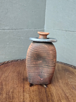 Load image into Gallery viewer, Earthy Brown and Silver Handcrafted Tribal Terracotta Clay Pot
