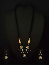 Black Hand Painted Terracotta Necklace Set
