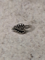 Load image into Gallery viewer, Three Peacock and Leaf Motifs Oxidized Silver-Plated Clip On Nosepin
