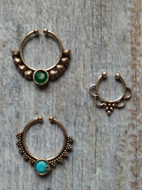 Set of Three Oxidised Silver Septum Nosepins