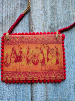 Load image into Gallery viewer, Tribal Motifs Printed Pure Marble Necklace Set with Fabric Beads and Thread Closure
