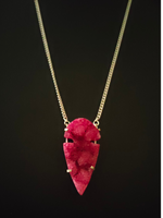 Load image into Gallery viewer, Pink Crystal Druzy Gemstone Pendant Necklace 18&quot; to 24&quot;
