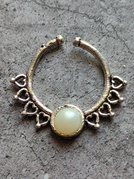 Four Oxidised Silver Tribal Septum Nosepins