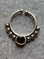 Load image into Gallery viewer, Four Oxidised Silver Tribal Septum Nosepins
