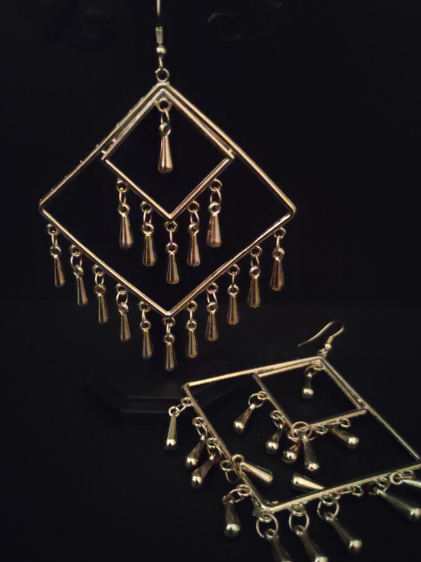 Concentric Squares Metal Dangler Earrings