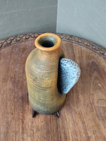 Load image into Gallery viewer, Earthy Brown with Shades of Yellow and Black Handcrafted Terracotta Clay Pot

