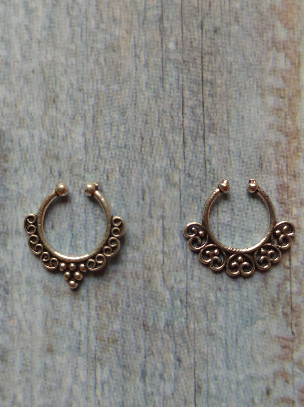 Set of Two Oxidised Silver Septum Nosepins