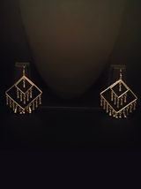 Concentric Squares Metal Dangler Earrings