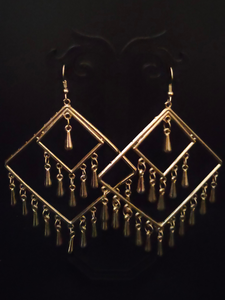 Concentric Squares Metal Dangler Earrings
