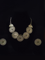 Load image into Gallery viewer, Oxidised Silver Choker Necklace Set
