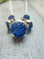 Load image into Gallery viewer, Blue Titanium Druzy Gemstone Handmade Jewelry Necklace 18&#39;&#39; to 24&#39;&#39;
