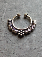 Load image into Gallery viewer, Three Oxidised Silver Tribal Septum Nosepins
