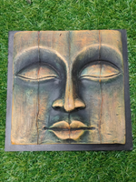 Load image into Gallery viewer, Handcrafted Terracotta Clay Buddha Face on a Wooden Frame
