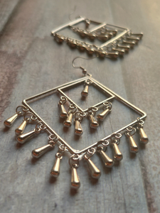 Concentric Squares Metal Dangler Earrings