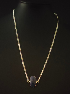 Lapis Lazuli Oval Cut Gemstone Jewelry Necklace 16'' to 18''