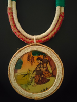 Load image into Gallery viewer, Village Scene Printed Pure Marble and Jute Necklace Set
