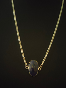 Lapis Lazuli Oval Cut Gemstone Jewelry Necklace 16'' to 18''