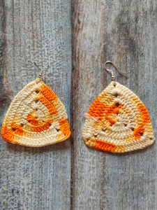 Shades of Yellow Hand Knitted Crochet Earrings