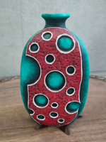 Load image into Gallery viewer, Turquoise &amp; Red Handcrafted Modern Terracotta Clay Pot
