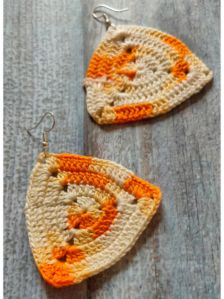 Shades of Yellow Hand Knitted Crochet Earrings