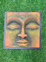 Load image into Gallery viewer, Handcrafted Terracotta Clay Buddha Face on a Wooden Frame Wall Decor
