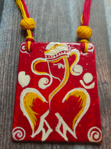 Hand Painted Ganesha Thread Closure Ceramic Necklace Set