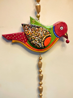 Load image into Gallery viewer, Handmade and Hand-Painted 3 Strands Floral Birds Terracotta Wall Hanging
