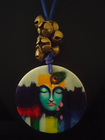 Load image into Gallery viewer, Handcrafted Pure Marble Shiva Printed Necklace with Ghungroos
