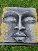 Load image into Gallery viewer, Handcrafted Terracotta Clay Buddha Face on a Wooden Frame Wall Decor
