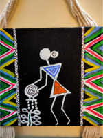 Load image into Gallery viewer, Handmade and Hand-Painted Tribal Motifs Fabric Wall Hanging
