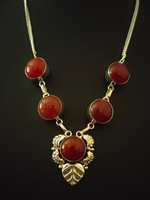 Load image into Gallery viewer, Natural Carnelian Gemstone Silver Plated Necklace 18&quot; To 20&quot;
