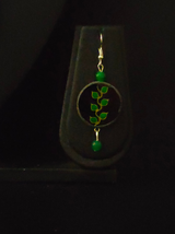 Hand Painted Leaf Motifs on Glass Necklace Set with Thread Closure