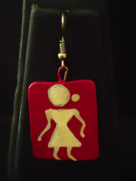 Load image into Gallery viewer, Red Hand Painted Tribal Motifs Thread Closure Ceramic Necklace Set
