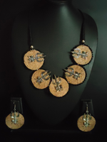 Load image into Gallery viewer, Trishul Jute and Fabric Necklace Set
