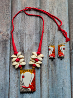 Load image into Gallery viewer, Trendy Handmade Terracotta Ganesha Necklace Set

